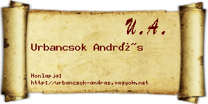 Urbancsok András névjegykártya