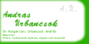 andras urbancsok business card